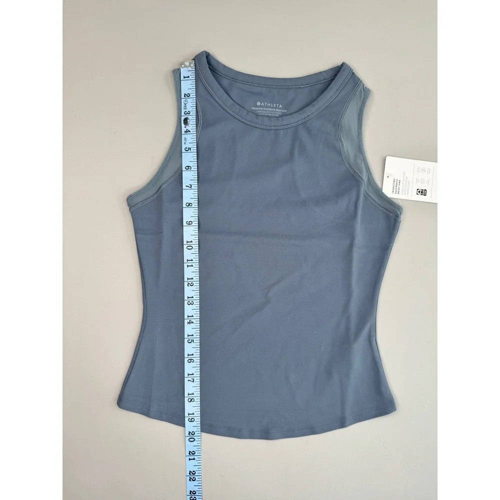 Athleta Transcend Racerback‎ Mesh Tank Slate Blue XS Yoga Workout
